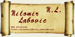 Milomir Labović vizit kartica
